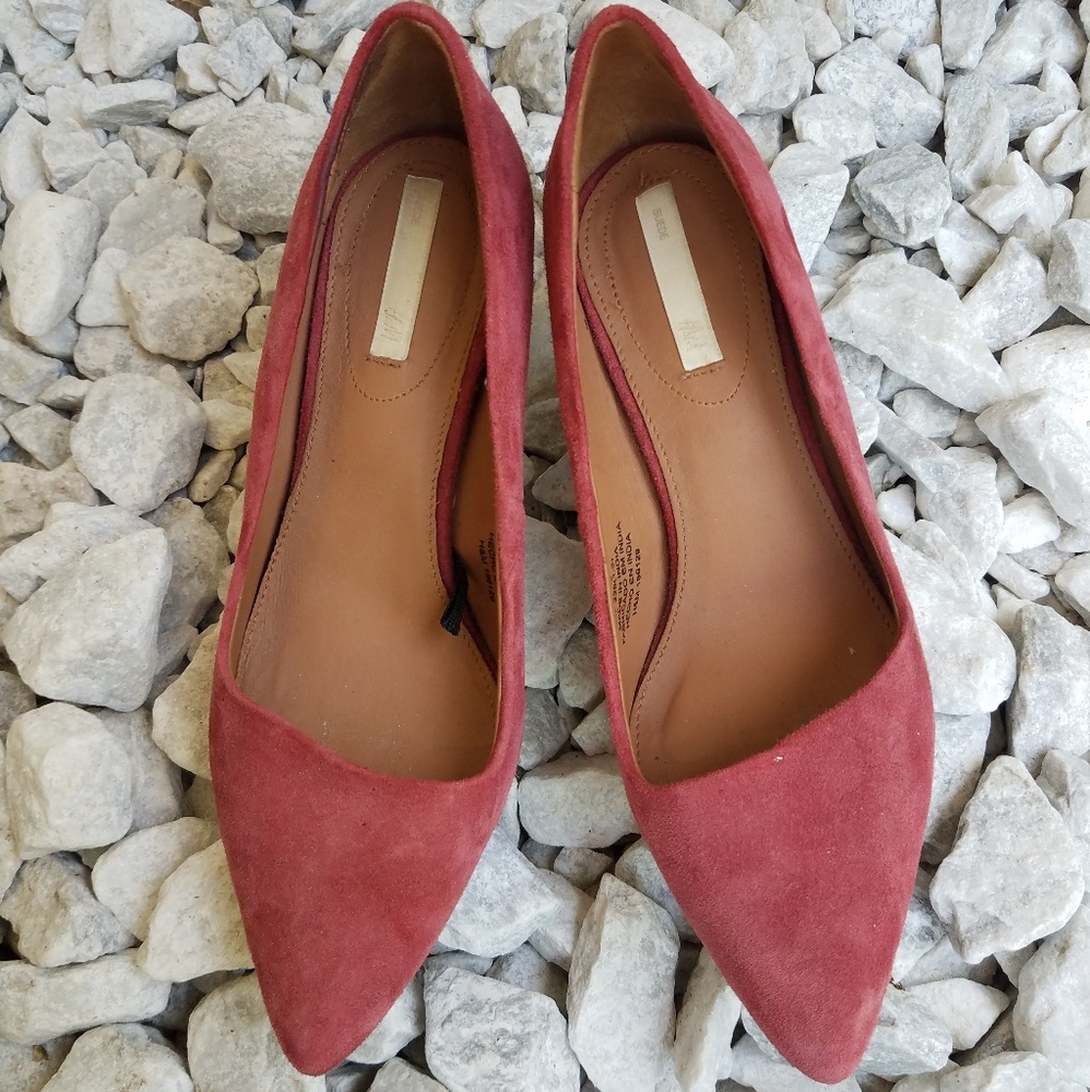 H&M Pink Suede Heels size 6